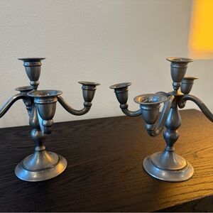 Pair of Pewter Candelabra